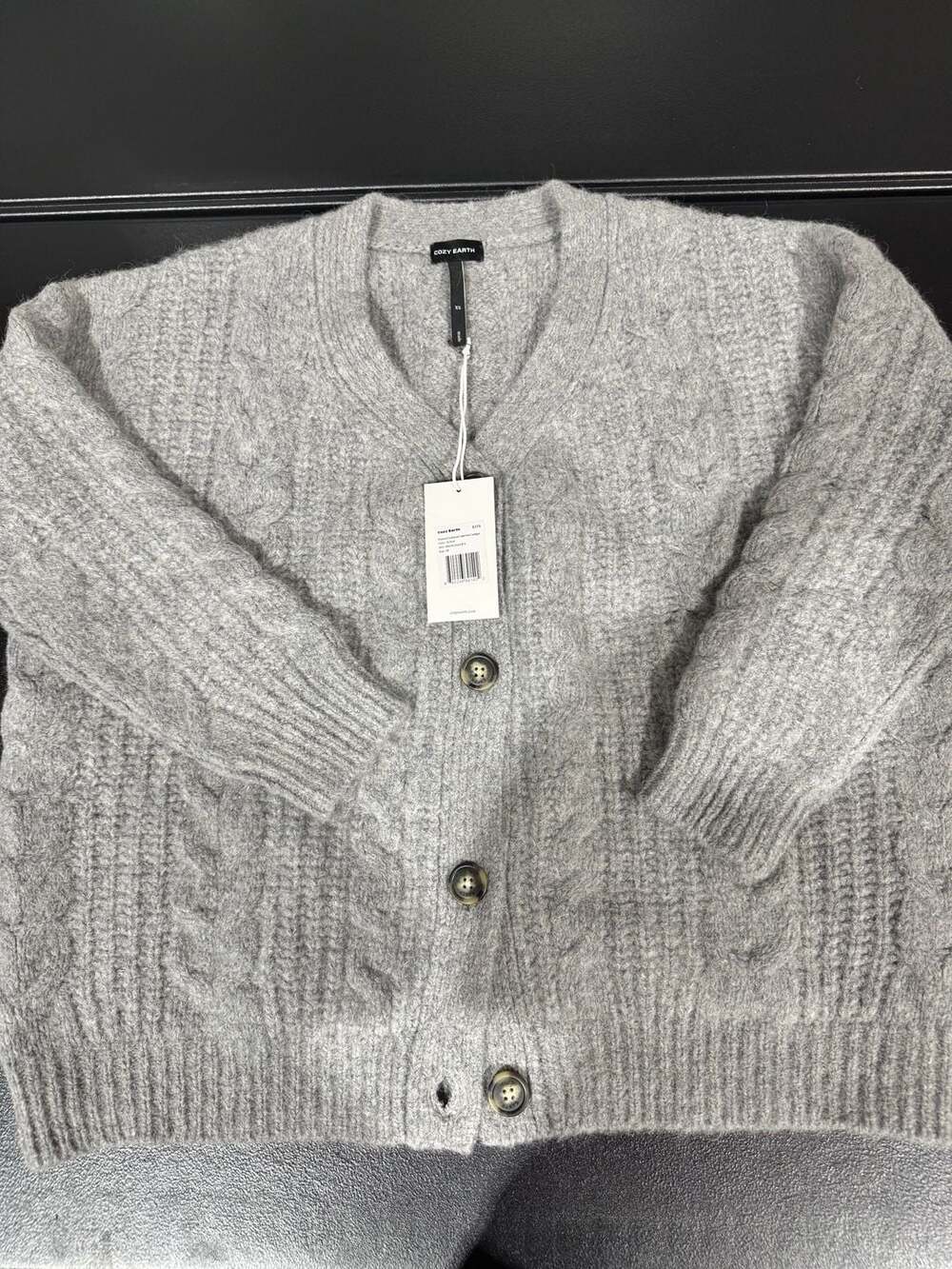 Cozy Earth Women's Oversized Cable Knit Cardigan Oxford Size S - Picture 1 of 4